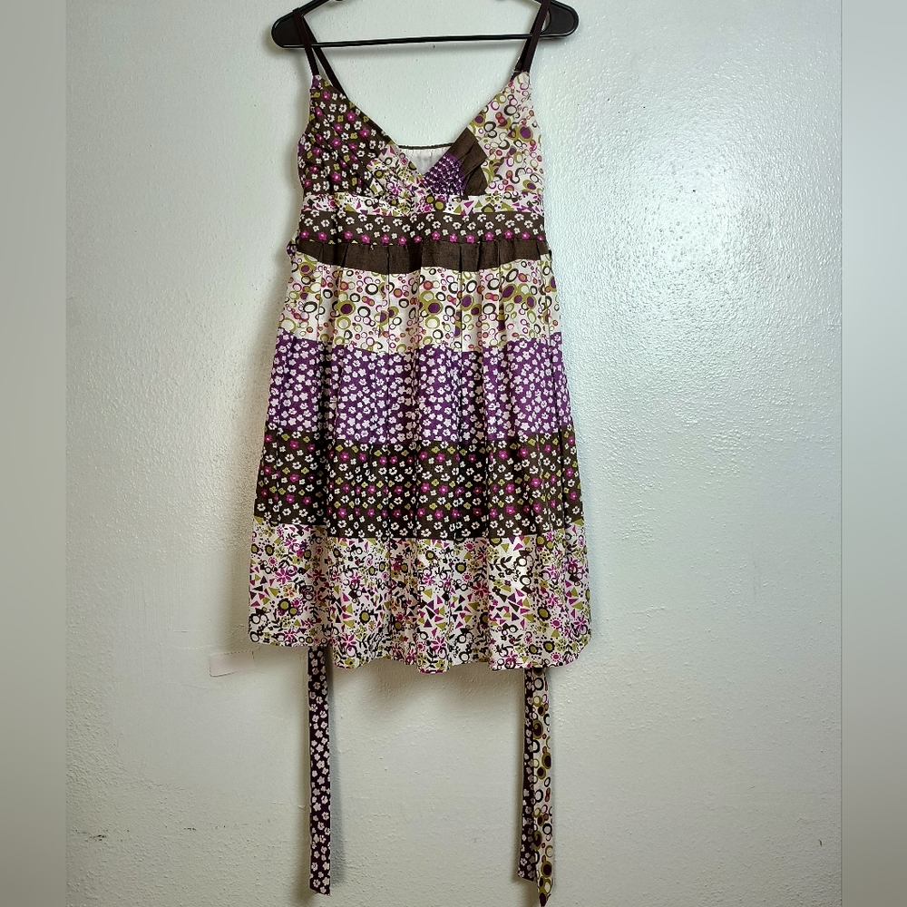 Necessary Objects Sundress Small Patchwork Floral… - image 4